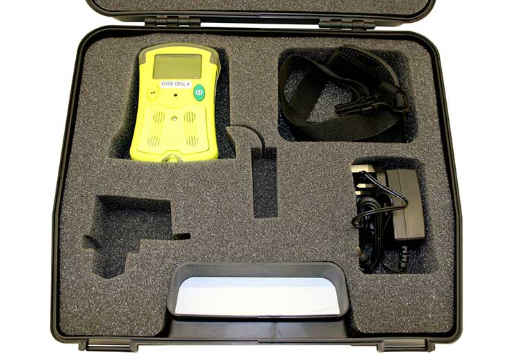GMI CO2 Monitor packed into case