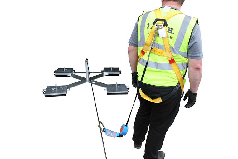 Mobile Man Anchor with safety line