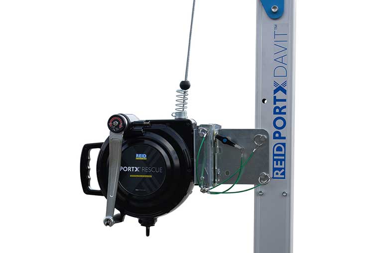 PortX mounted on a Reid Davit